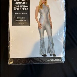 Silver Disco Ball Jumpsuit Costume – Adult Large (10–12)